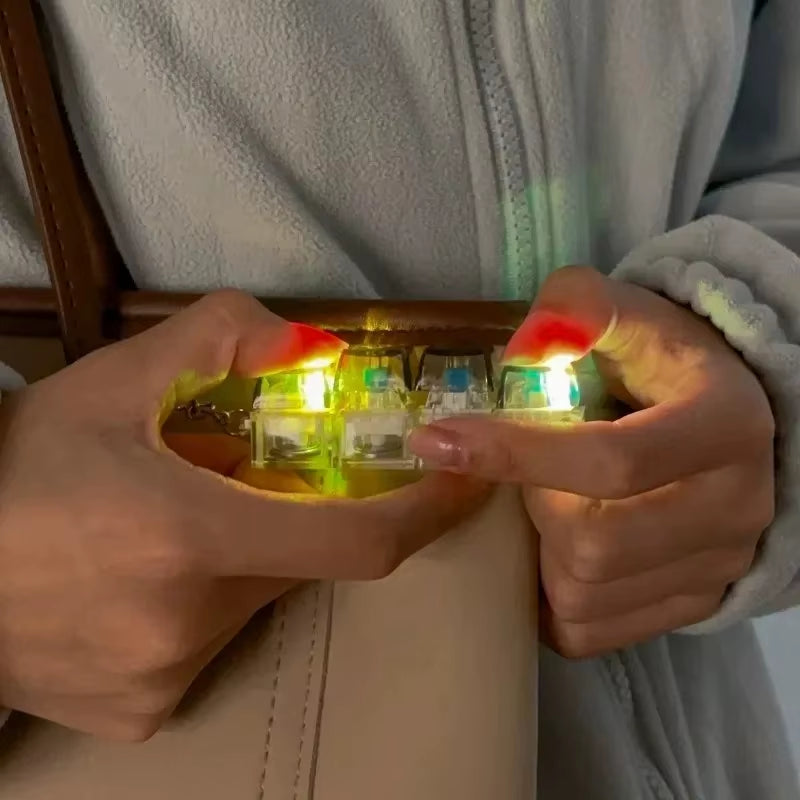 Light up Keyboard Key Stress Relief Clickable LED Button Toy for Anxiety Office Desk Accessory